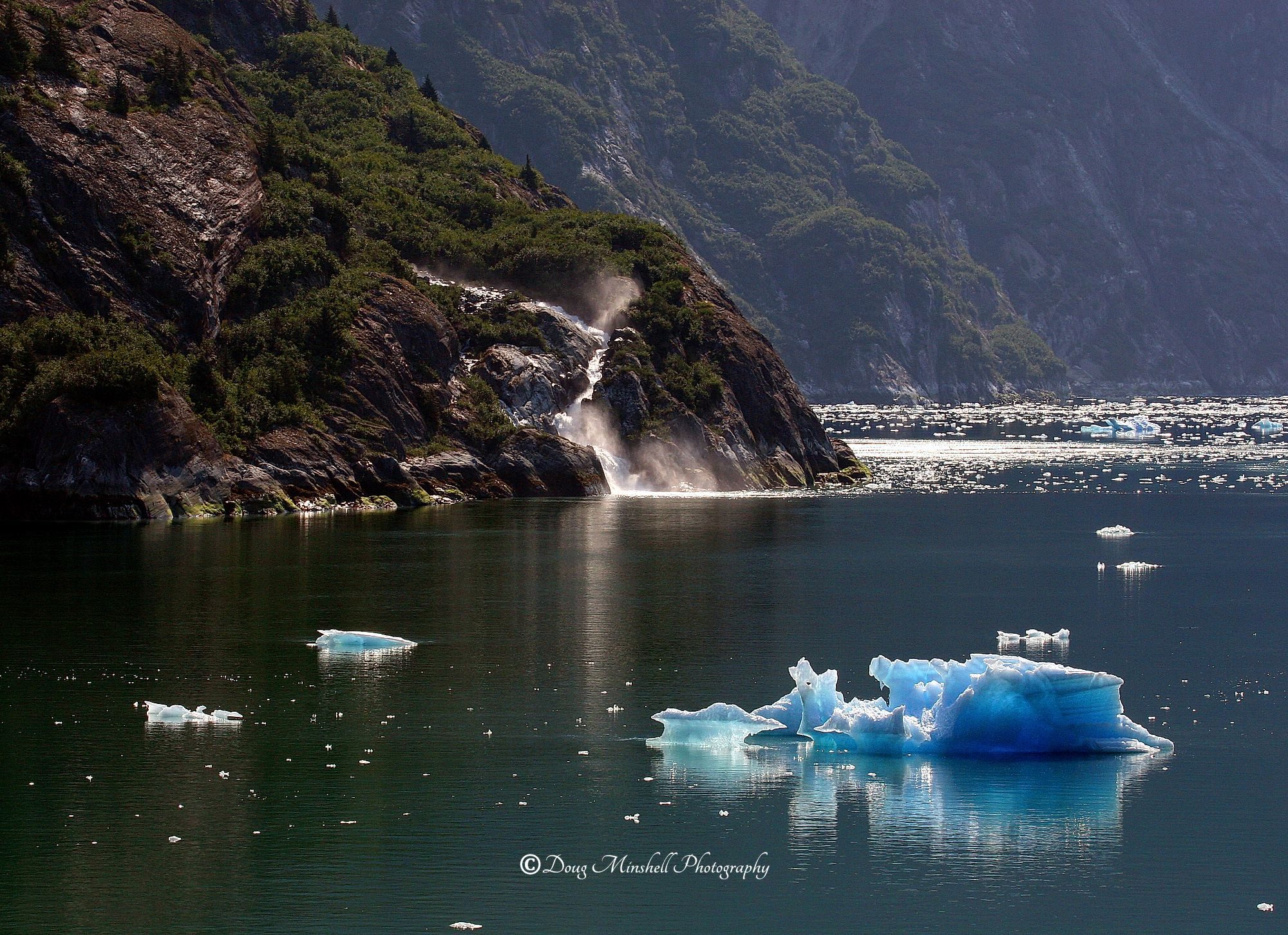 Tracy Arm Waterfall and Ice